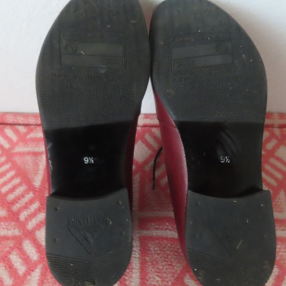 john fluevog vegan vogs RADIO CJRT LACE-UP ANKLE BOOT Red Vegan 9.5 - Picture 8 of 11